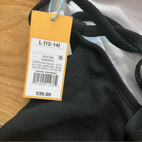 NWT Black and White Striped One piece Swimsuit - Picture 3 of 5